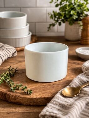 Dansk Bistro Ramekin Portugal White Ceramic Custard Cup Prep Bowl 4”